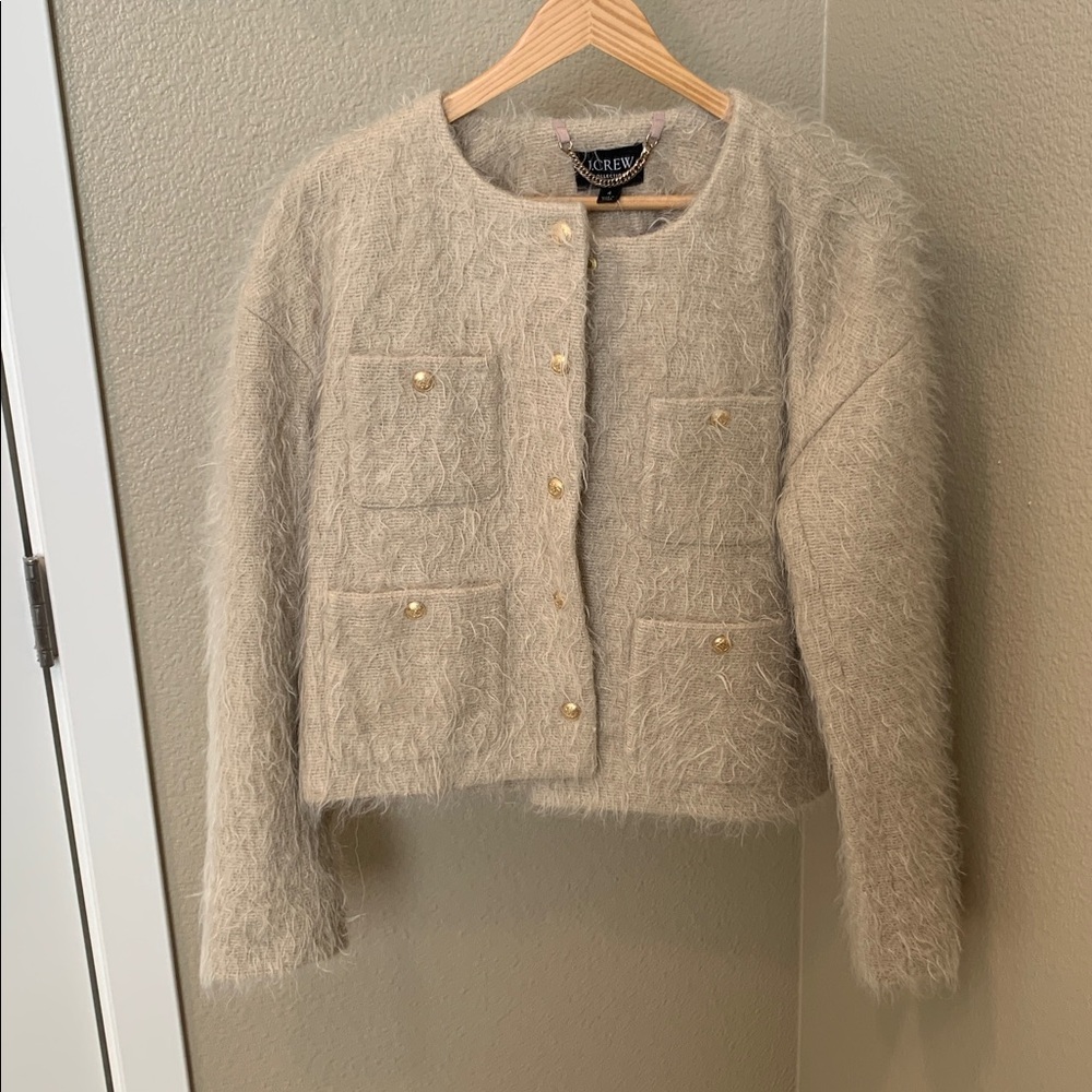 J Crew Collection Lady Jacket in Brushed Wool Blend in Oat Latte color - Picture 7 of 8